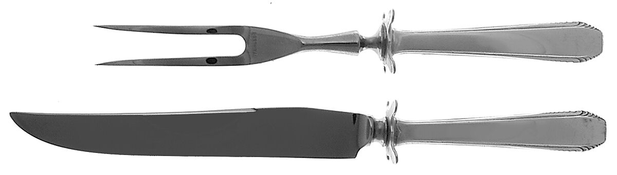 Cascade (Sterling, 1933, No Monograms) Small Steak 2-Piece Carving Set w/Stainless Blade by Towle Silver-1