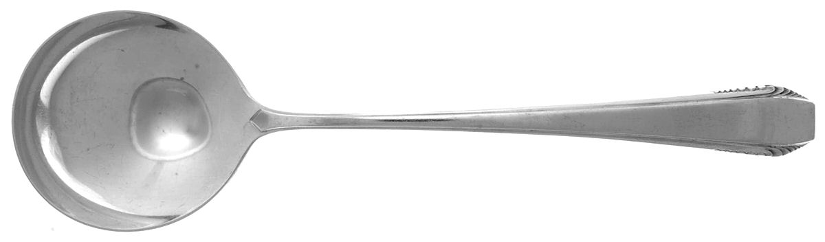 Cascade (Sterling, 1933, No Monograms) Round Bowl Soup Spoon (Cream Soup) by Towle Silver-1