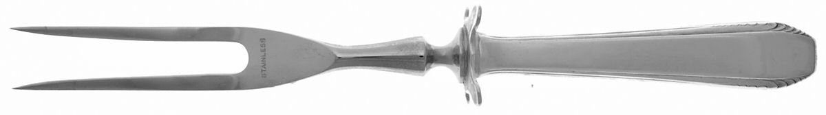 Cascade (Sterling, 1933, No Monograms) Small Steak Carving Fork with Stainless Prongs by Towle Silver-1