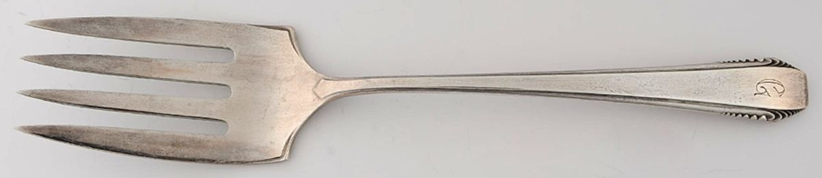 Cascade (Sterling, 1933, No Monograms) Solid Serving Fork by Towle Silver-1