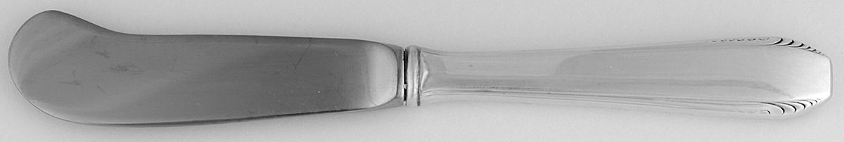 Cascade (Sterling, 1933, No Monograms) Butter Spreader Hollow Hdl-Paddle/Stainless Blade by Towle Silver-1