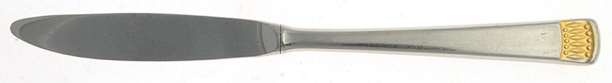 Ceremony-Gold Accent (Stainless) Modern Hollow Butter Spreader (Stainless) by Towle Silver-1