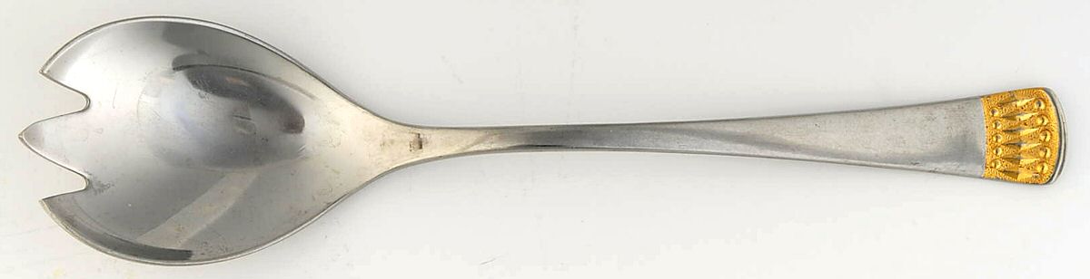Ceremony-Gold Accent (Stainless) Solid Salad Serving Fork by Towle Silver-1