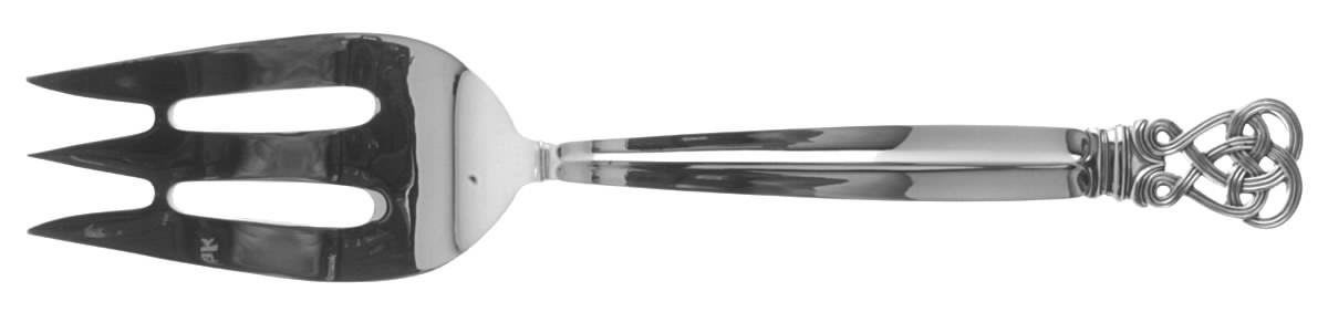 Celtic Weave (Sterling, 1979) Large Solid Cold Meat Serving Fork by Towle Silver-1
