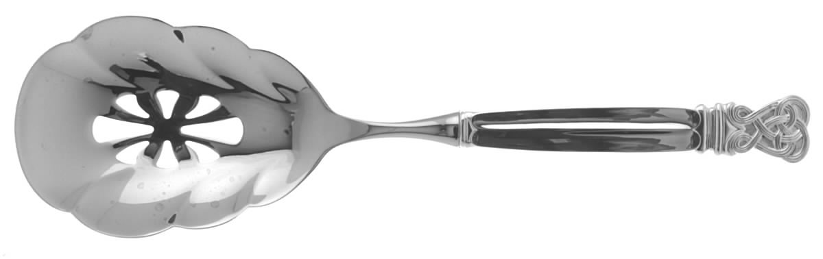 Celtic Weave (Sterling, 1979) Pierced Serving Spoon with Stainless Bowl by Towle Silver-1