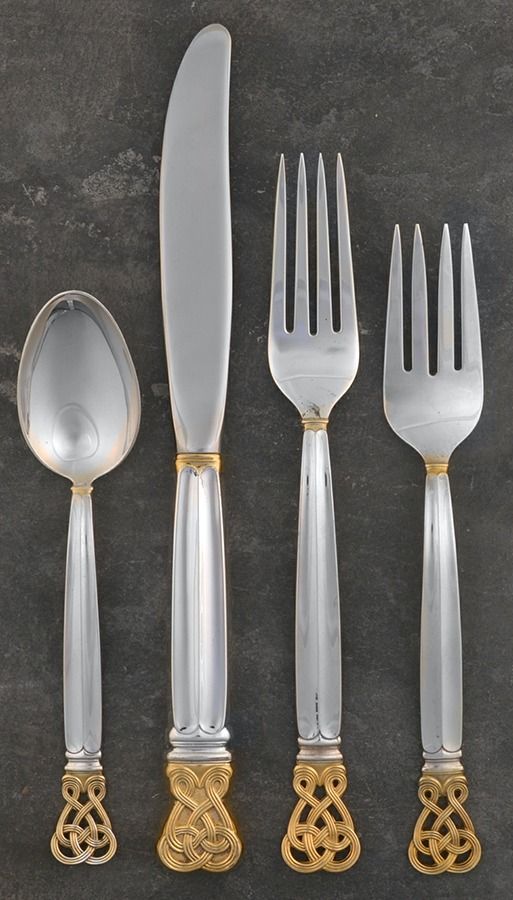 Celtic Weave Gold (Sterling) 4 Piece Place Size Setting by Towle Silver-1
