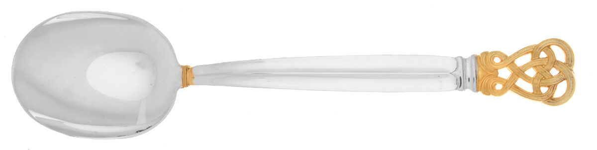 Celtic Weave Gold (Sterling) Round Bowl Soup Spoon (Cream Soup) HC by Towle Silver-1