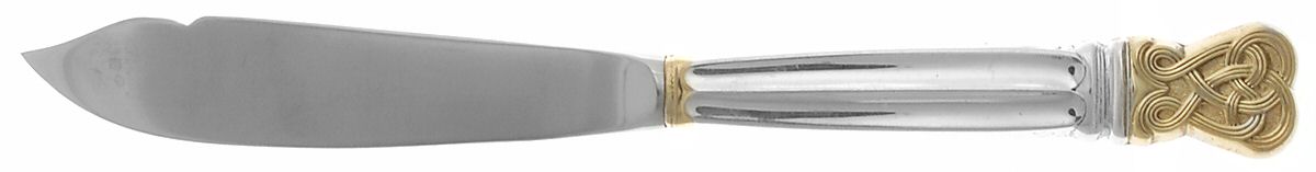 Celtic Weave Gold (Sterling) Individual Fish Knife with Stainless Blade by Towle Silver-1