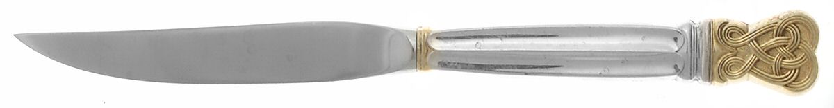 Celtic Weave Gold (Sterling) Individual Steak Knife Hollow Handle by Towle Silver-1