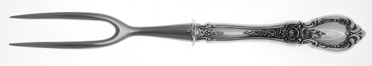 Charlemagne (Sterling, 1963) Small Carving Fork W/Sterling Guard by Towle Silver-1