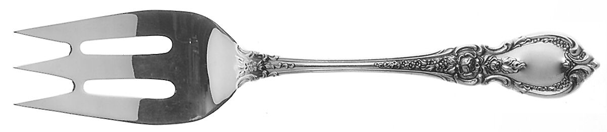 Charlemagne (Sterling, 1963) Large Solid Cold Meat Serving Fork by Towle Silver-1