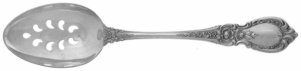 Charlemagne (Sterling, 1963) Pierced Tablespoon (Serving Spoon) by Towle Silver-1
