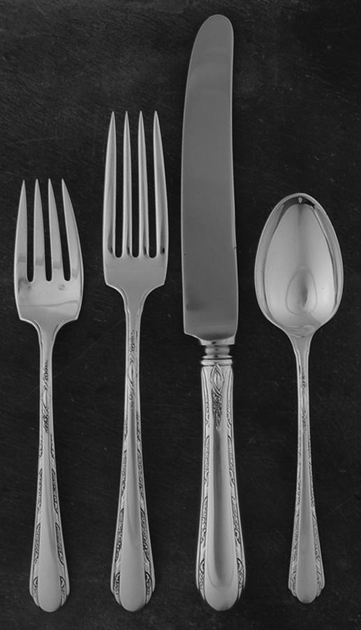 Chased Diana (Sterling, 1928, No Monos) 4 Piece Place Size Setting by Towle Silver-1