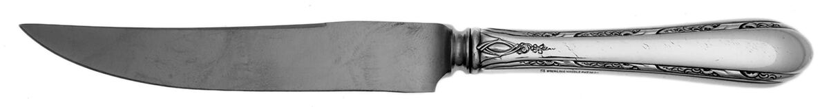 Chased Diana (Sterling, 1928, No Monos) Steak Knife Individual Hollow, No Serrate HC by Towle Silver-1