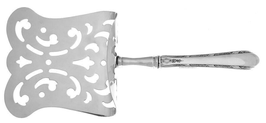 Chased Diana (Sterling, 1928, No Monos) Asparagus Server with Sterling Hood HC by Towle Silver-1