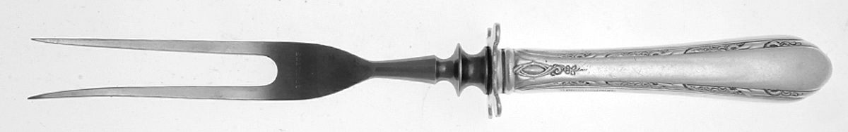 Chased Diana (Sterling, 1928, No Monos) Small Carving Fork W/Sterling Guard by Towle Silver-1