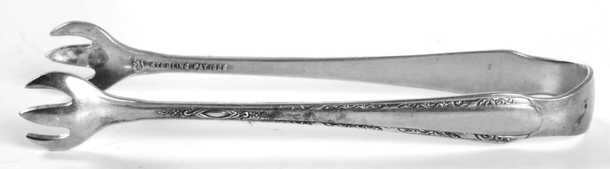 Chased Diana (Sterling, 1928, No Monos) Small Sugar Tongs by Towle Silver-1