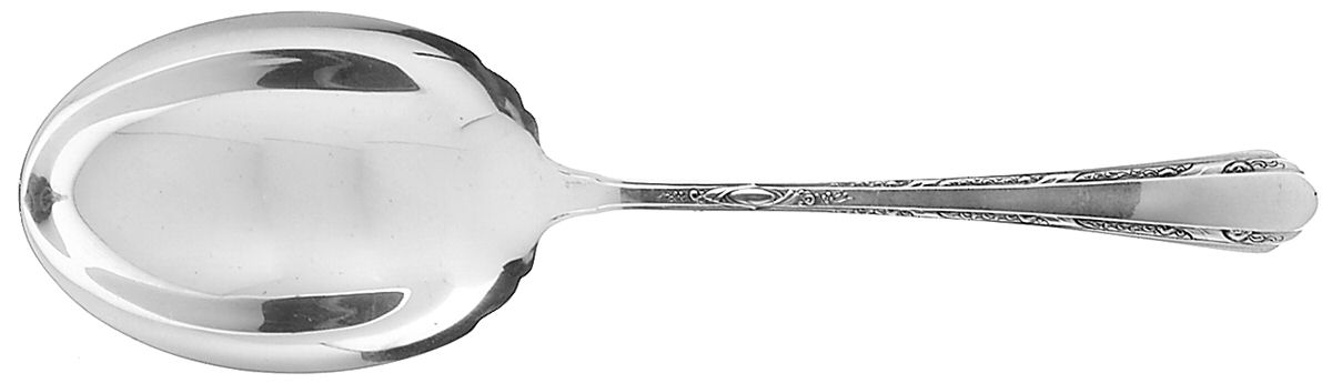 Chased Diana (Sterling, 1928, No Monos) Small Solid Berry/Casserole Spoon by Towle Silver-1