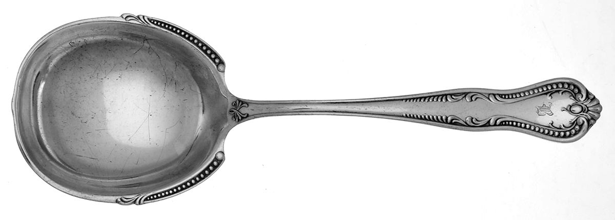 Chester (Silverplate, 1888) Monogram Solid Shell Berry/Casserole Spoon by Towle Silver-1