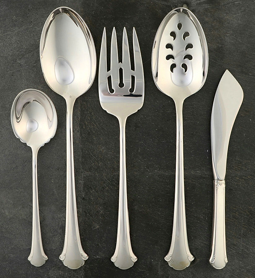 Chippendale (Sterling, 1937) 5 Piece Hostess Set by Towle Silver-1