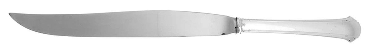 Chippendale (Sterling, 1937) Lg Carving Roast Knife-Stnl Blade w/Sterling Guard by Towle Silver-1