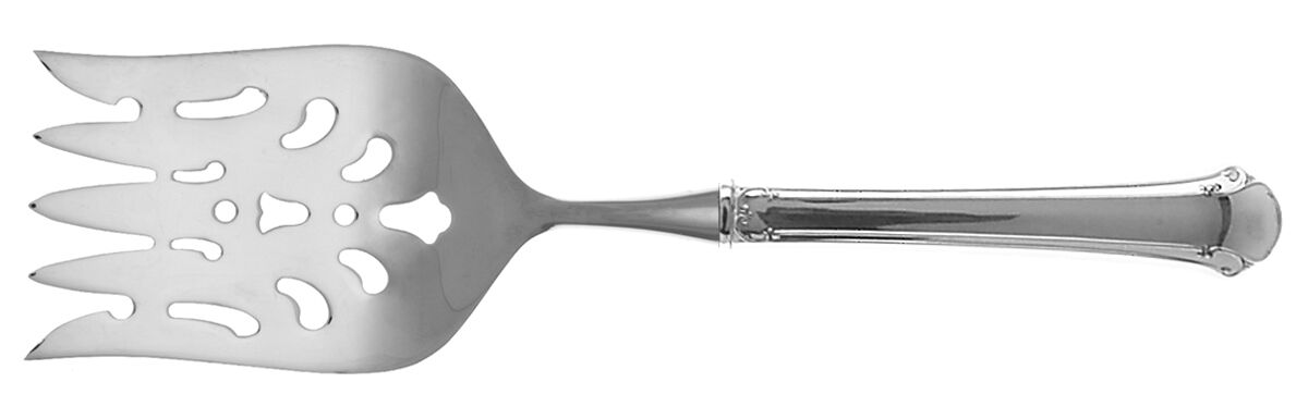 Chippendale (Sterling, 1937) Fish Serving Fork with Stainless Tines HC by Towle Silver-1