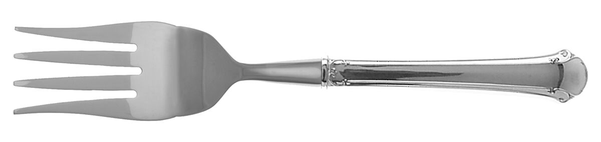 Chippendale (Sterling, 1937) Cold Meat Fork Large, Stainless Tines HC by Towle Silver-1