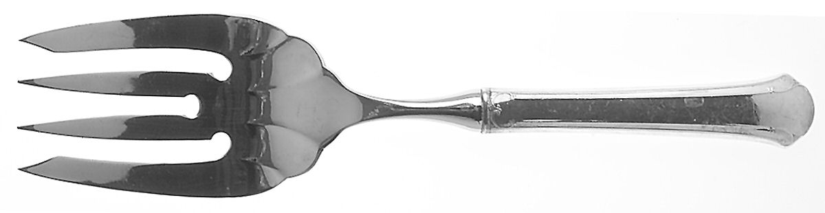 Chippendale (Sterling, 1937) Large Stainless-Tine Cold Meat Serving Fork by Towle Silver-1