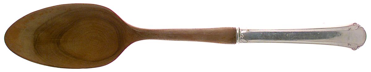 Chippendale (Sterling, 1937) Salad Serving Spoon with Wooden Bowl by Towle Silver-1