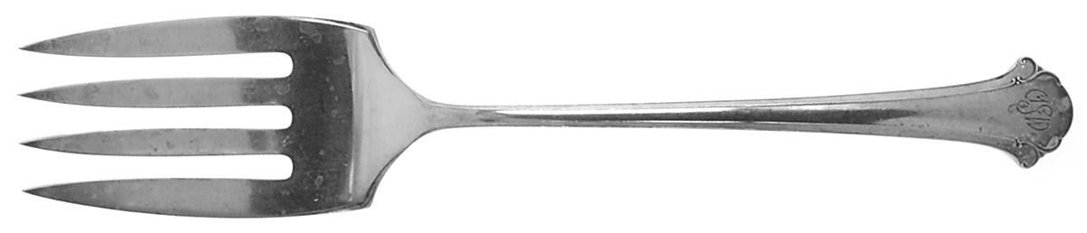 Chippendale (Sterling, 1937) Solid Salad Serving Fork by Towle Silver-1