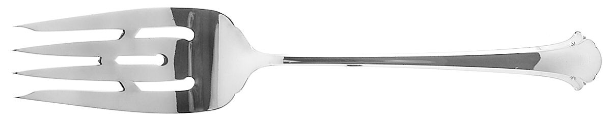 Chippendale (Sterling, 1937) Large Solid Cold Meat Serving Fork by Towle Silver-1