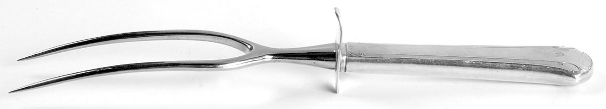Chippendale (Sterling, 1937) Large Stainless-Prong Roast Carving Fork by Towle Silver-1