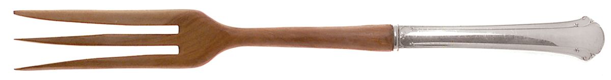 Chippendale (Sterling, 1937) Salad Serving Fork with Wooden Prongs by Towle Silver-1