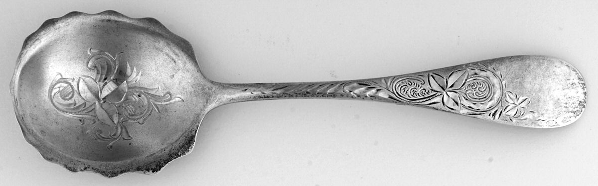 Clifton-Engraved (Sterling, 1891) Bright Cut Bowl Sugar Spoon by Towle Silver-1