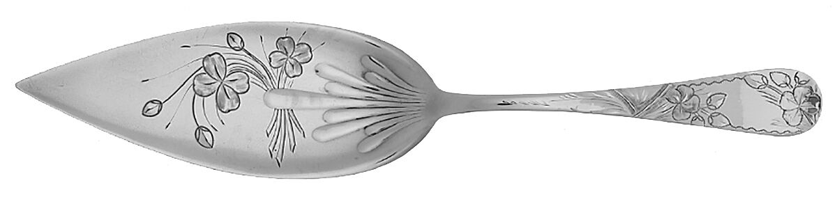 Clover (Sterling, 1887) Bright Cut Jelly Cake Server by Towle Silver-1