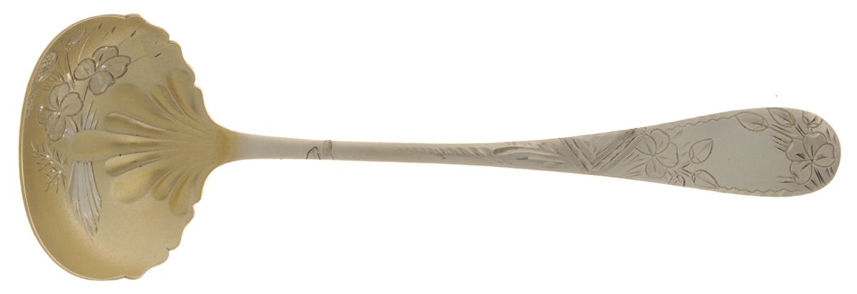 Clover (Sterling, 1887) Solid Bright Cut Cream Ladle by Towle Silver-1