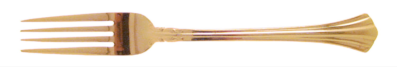 Classic Plume Gold (Electroplate, 1988) Fork by Towle Silver-1