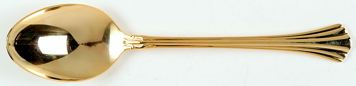 Classic Plume Gold (Electroplate, 1988) Place/Oval Soup Spoon by Towle Silver-1