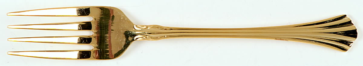 Classic Plume Gold (Electroplate, 1988) Individual Salad Fork by Towle Silver-1