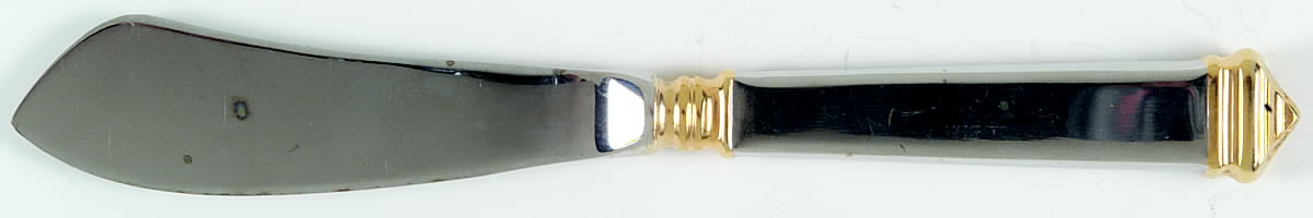 Colonnade-Gold Accent (Stainless) Hollow Handle Master Butter Knife by Towle Silver-1