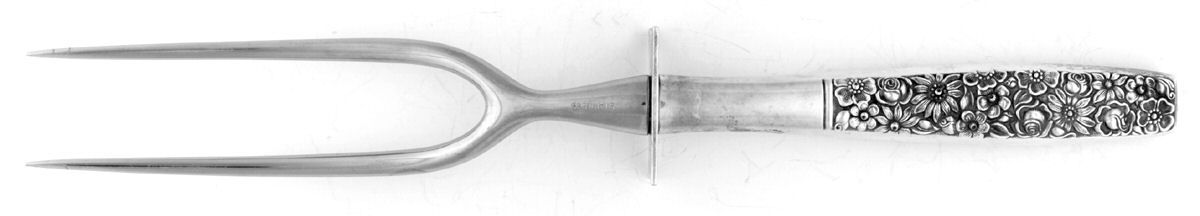 Contessina (Sterling, 1965) Large Stainless-Prong Roast Carving Fork by Towle Silver-1