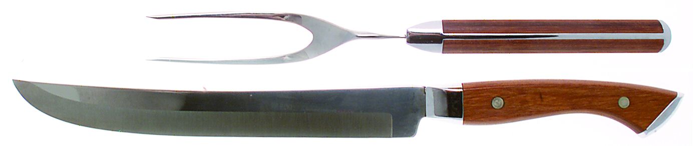 Connoisseur (Stainless, Cutlery) Large 2-Piece Roast Carving Set w/Stainless Blade by Towle Silver-1