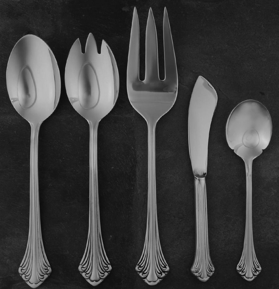 Colonial Plume (Stainless) 5 Piece Hostess Set by Towle Silver-1