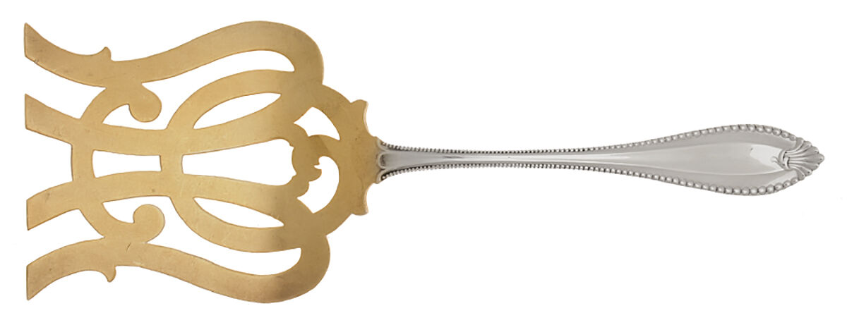 Cordova (Sterling, 1902, No Monograms) Large Solid Asparagus Serving Fork by Towle Silver-1