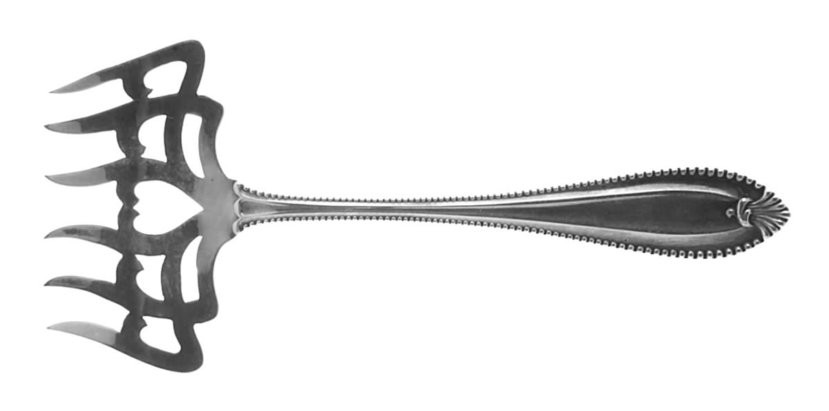 Cordova (Sterling, 1902, No Monograms) Large Solid Tined Sardine Serving Fork by Towle Silver-1