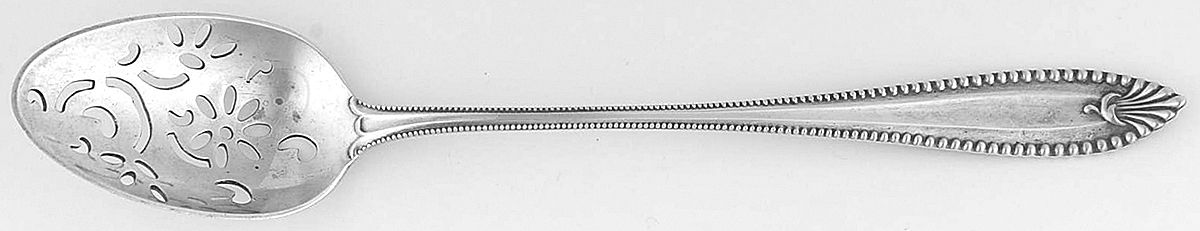 Cordova (Sterling, 1902, No Monograms) Pierced Bowl Short Handle Olive Spoon by Towle Silver-1