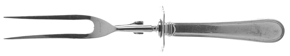 Colonial Thread (Sterling, 1950) Large Stainless-Prong Roast Carving Fork by Towle Silver-1