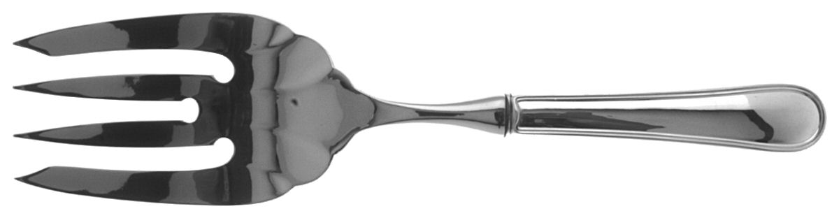 Colonial Thread (Sterling, 1950) Large Stainless-Tine Cold Meat Serving Fork by Towle Silver-1