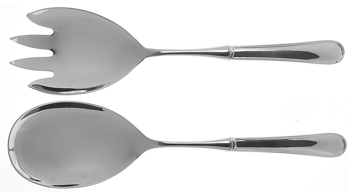 Colonial Thread (Sterling, 1950) 2 Pc Salad Set with Stainless Bowl by Towle Silver-1