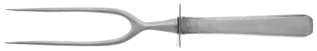 Craftsman (Sterling, 1932) Lg Carving/Roast Fork-Stn Prong w/Sterling Guard by Towle Silver-1